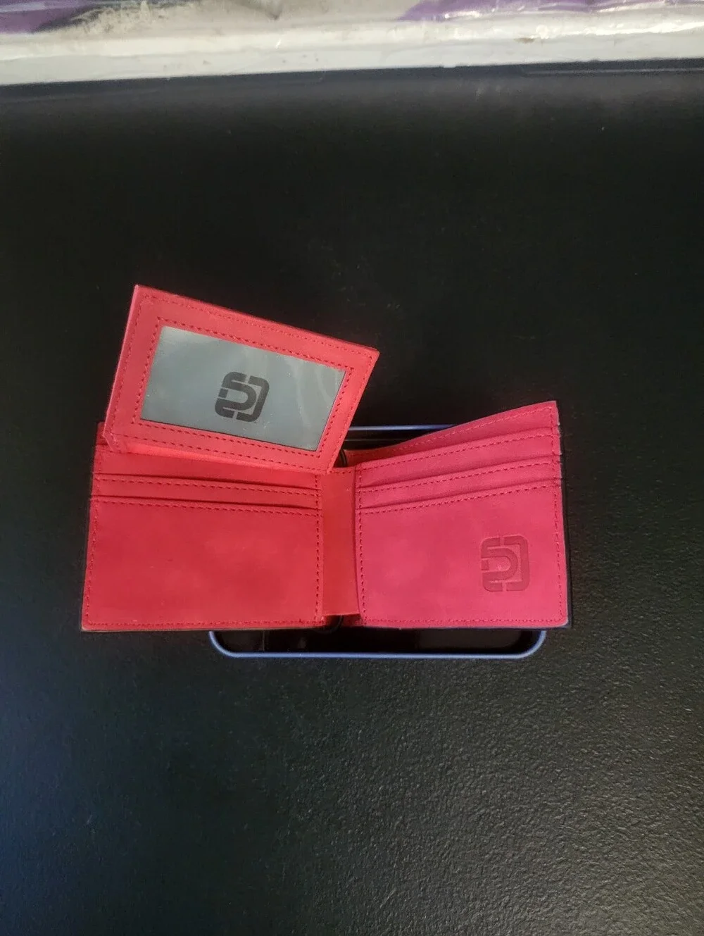 Distortion Red Floral Leather Wallet (Brand New)